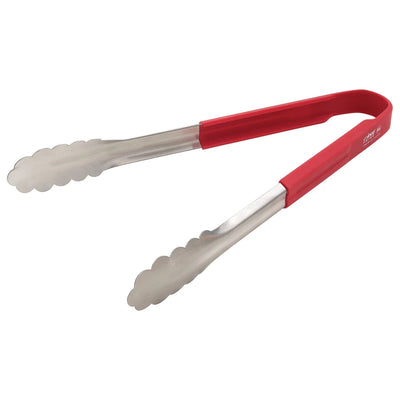 Winco 12" Stainless Steel Utility Tongs with Silicone Handles