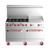 Cookline CR60-24G 60" Natural Gas 6-Burner Range with 24" Griddle & 2 Ovens – 282,000 BTU