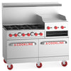 Cookline CR60-24RG 60" Natural Gas 6-Burner Range with 24" Raised Griddle/Broiler & 2 Ovens – 278,000 BTU
