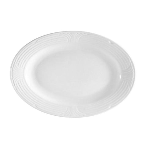 CAC Chinaware Corona Oval Platter 11 3/4"