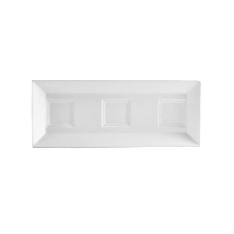 CAC Chinaware City Square Rect. Tray W/ 3 Holders For CTY-33, CTY-34, CTY-C8 12"