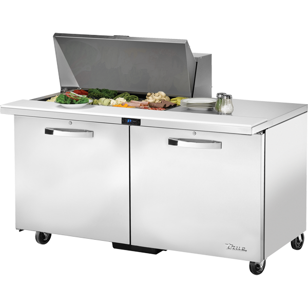 True TSSU-60-15M-B-HC~SPEC3 Mega-Top Solid Door Sandwich/Salad Unit with Hydrocarbon Refrigerant~Spec Package 3
