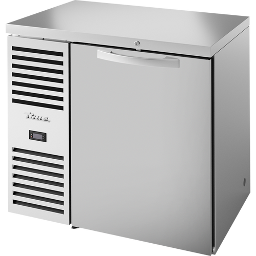 True TBR36-RISZ1-L-S-S-1 Reach-In Single Zone Refrigerator with Left Side Refrigeration System. Stainless Exterior and Solid Swing Doors