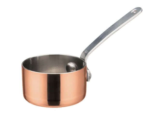 DCWA SERIES Copper Plated Stainless Steel Mini Saucepan Serving Dish with Handle by Winco - Available in Different Sizes