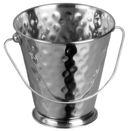 DDSA SERIES, Stainless Steel Mini Serving Pail with Handle, Hammered by Winco - Available in Different Sizes