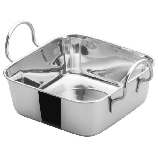 DDSB SERIES, Stainless Steel Mini Roasting Serving Pan with 2 Handles by Winco - Available in Different Sizes