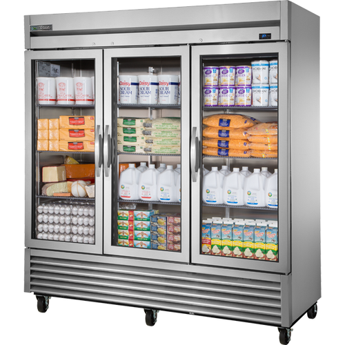 True TS-72G-HC~FGD01 Reach-In Glass Swing Door Stainless Steel Refrigerator