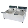 Cookline DF15-2-120 Dual-Tank 30 lb. Electric Countertop Fryer - 120V