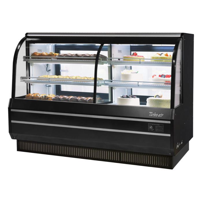 Turbo Air TCGB-72CO-W(B)-N Curved Glass Bakery Case, 12.2 x 2 cu.ft.