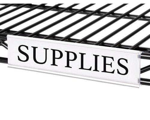 Standard Wire Shelving Label Holders with Inserts - 6"