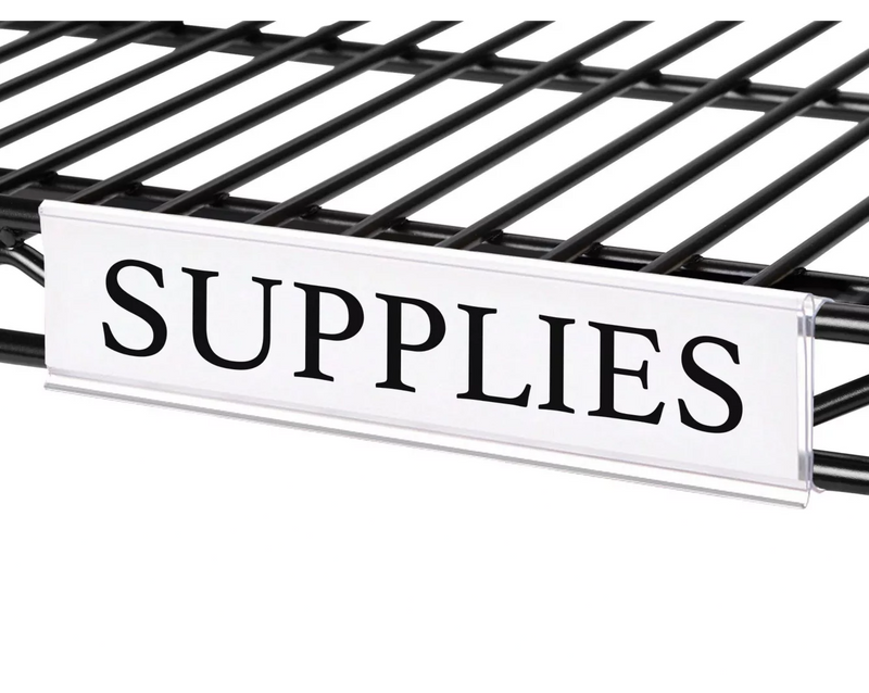 Standard Wire Shelving Label Holders with Inserts - 6"