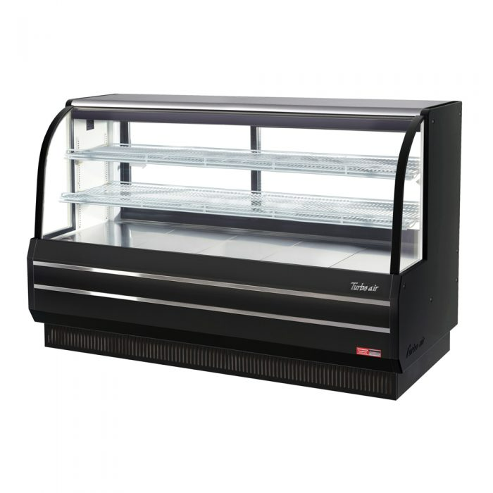 Turbo Air TCGB-72DR-W(B) Curved glass bakery case-dry, 23.2 cu.ft.