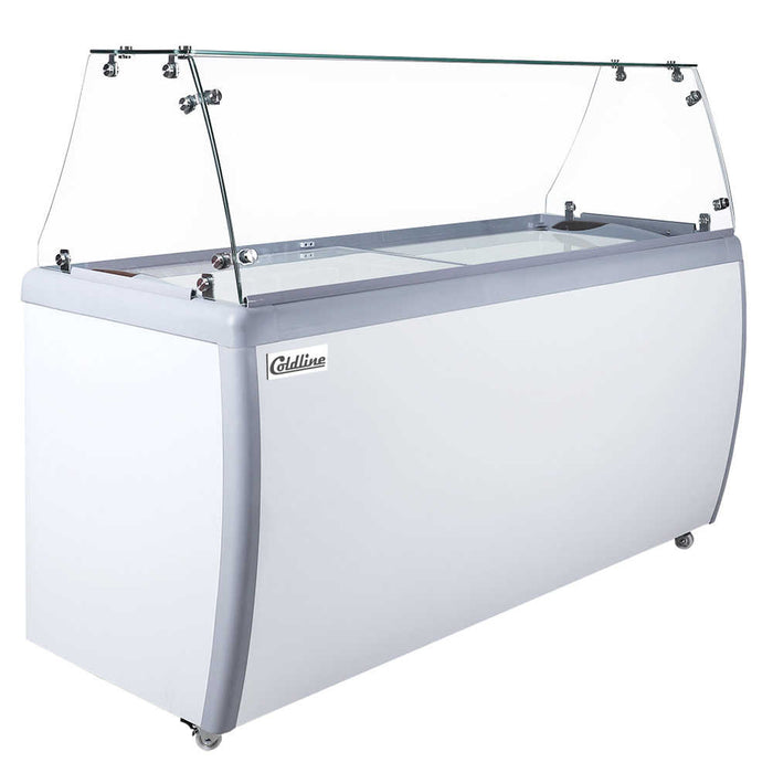 Coldline DP-560-FSG dipping cabinet with sneeze guard