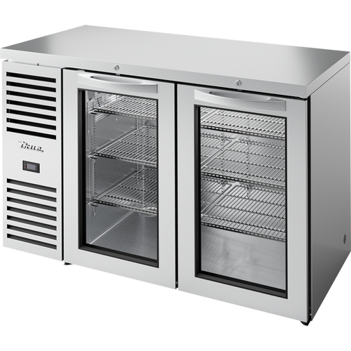 True TBR52-RISZ1-L-S-GG-1 Reach-In Single Zone Refrigerator with Left Side Refrigeration System. Stainless Exterior and Glass Swing Doors