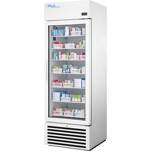 True TSCI-450PR-SWG-R-WW-1A True Scientific – 450 Capacity in Liters • Pharmacy Unit • Refrigerator – Swing Glass Door – Right Door Hinge – White Exterior • White Interior – 115 Voltage • Revision A