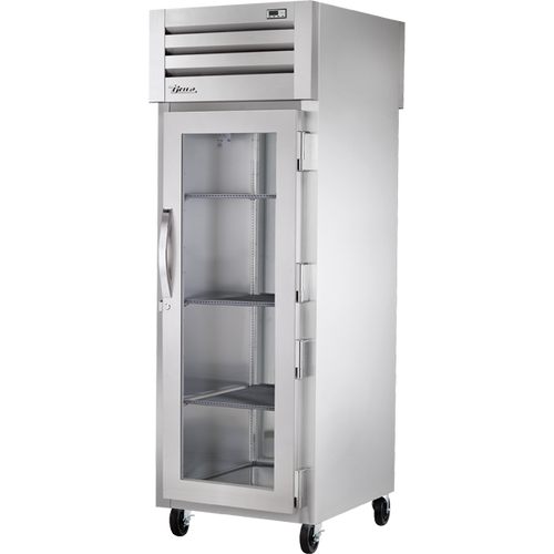 True STA1HPT-1G-1S Pass-Thru Glass Front/Solid Rear Swing Doors Heated Cabinet