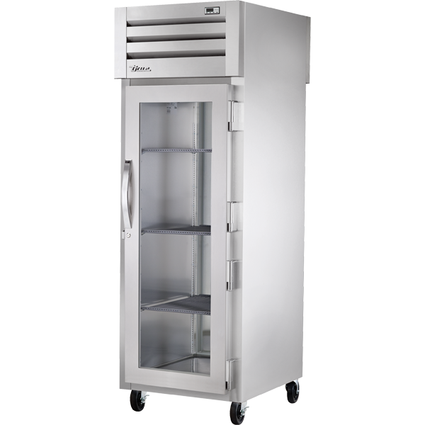 True STA1HPT-1G-1S Pass-Thru Glass Front/Solid Rear Swing Doors Heated Cabinet