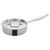 Winco TGET-2 2 Qt Tri-Ply Stainless Steel Sauté Pan with Cover