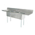 Omcan 3 Tub Sink with 1.8″ Corner Drain, Drainboard Optional, 18-gauge Stainless Steel, NSF