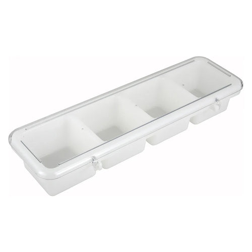 Winco BC-4P 4-Compartment White Condiment Holder