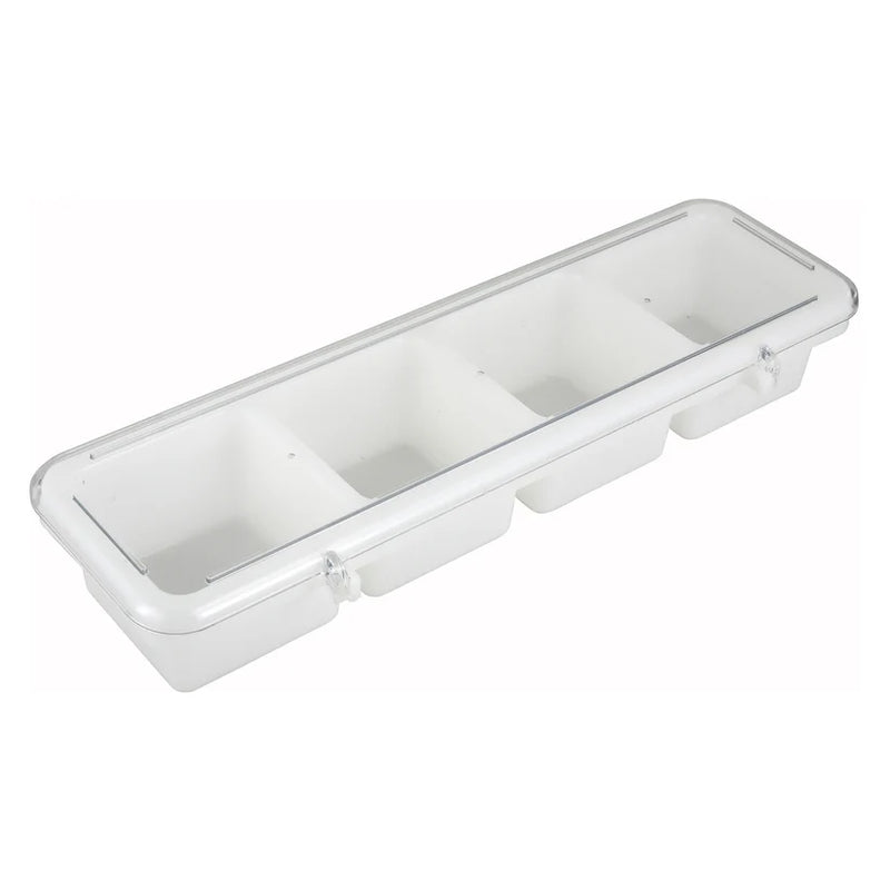 Winco BC-4P 4-Compartment White Condiment Holder