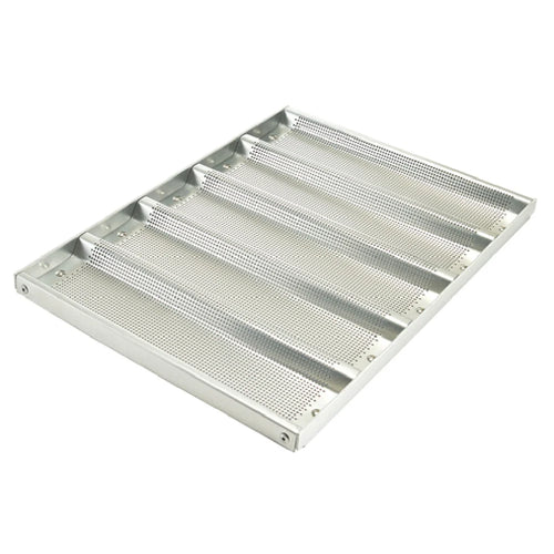 Winco ABPN-5H 5-Slot Perforated Non-Stick Sub Sandwich Roll Pan