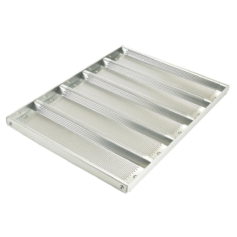 Winco ABPN-5H 5-Slot Perforated Non-Stick Sub Sandwich Roll Pan
