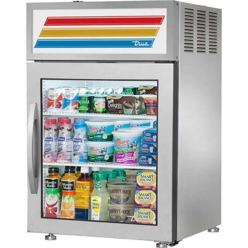 True GDM-05-S-HC~FGD01 Swing Door Counter-Top Stainless Steel Exterior Refrigerator