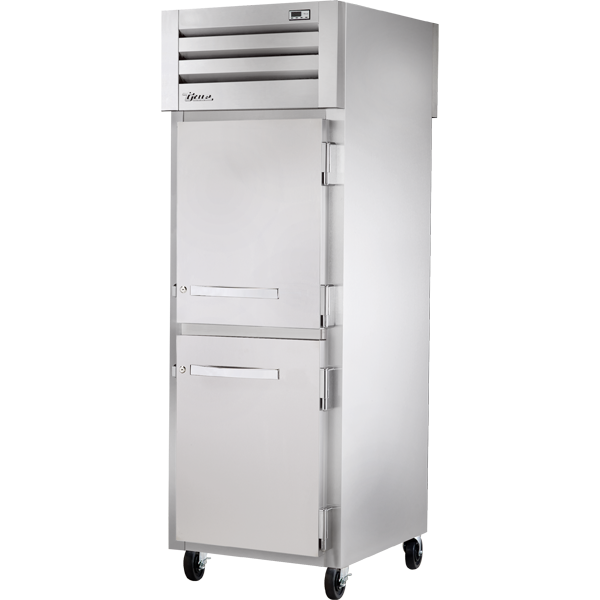 True STR1RPT-2HS-1S-HC Pass-Thru Solid Half Front/Solid Rear Swing Doors Refrigerator