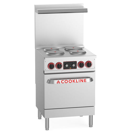 Cookline ER24-208 24-inch 208V electric range with four burners and standard oven