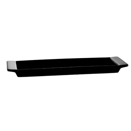 CAC Chinaware Fortune Rect. Tray Black 12"