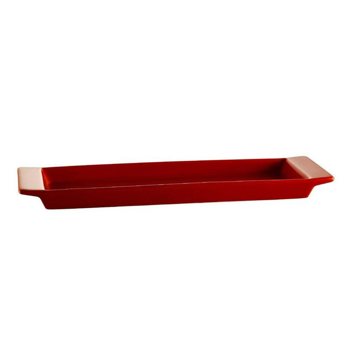 CAC Chinaware Fortune Rect. Tray Red 12"