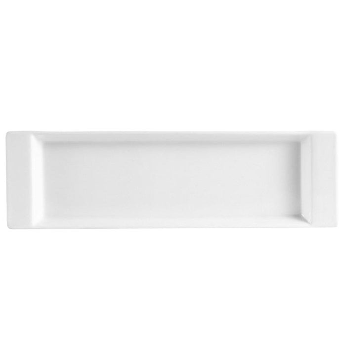 CAC Chinaware Fortune Rect. Tray White 12"