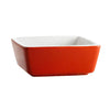CAC Chinaware Fortune Square Bowl Red/White 5oz 3 1/2"
