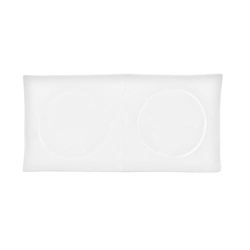 CAC Chinaware Fortune 2 Section Rect. Platter 11 1/2"