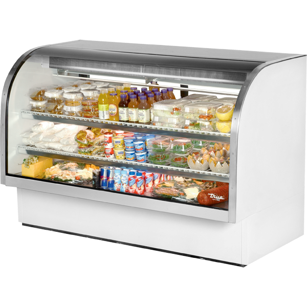 True TCGG-72-HC-LD Curved Glass Refrigerated Deli Case