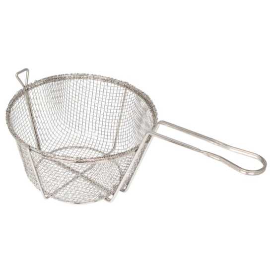 FBR SERIES- Nickel Plated 4mm Wire Mesh Round Fry Baskets by Winco