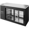 True TBR60-PTSZ1-L-B-11-11-1 Pass-Thru Single Zone Refrigerator with Left Side Refrigeration System. Black Exterior and Glass Slide Doors