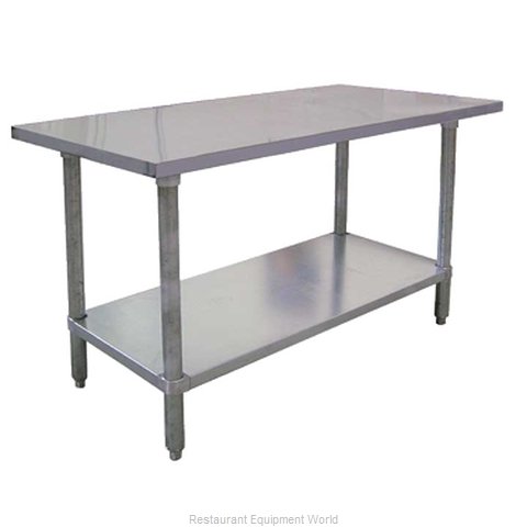 Omcan Stainless Steel Work Table with Galvanized Legs & Undershelf – Heavy-Duty Commercial Kitchen Prep Table