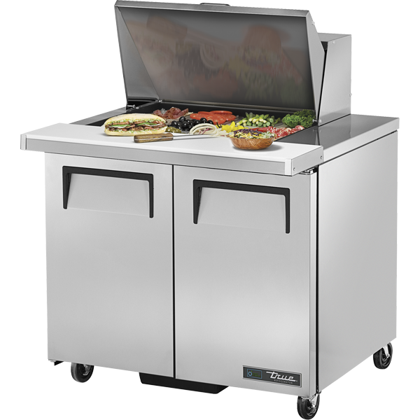 True TSSU-36-12M-B-HC Mega-Top Solid Door Sandwich/Salad Unit with Hydrocarbon Refrigerant