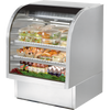 True TCGG-36-S-HC-LD Stainless Steel Curved Glass Refrigerated Deli Case