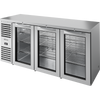 True TBR84-RISZ1-L-S-GGG-1 Reach-In Single Zone Refrigerator with Left Side Refrigeration System. Stainless Exterior and Glass Swing Doors