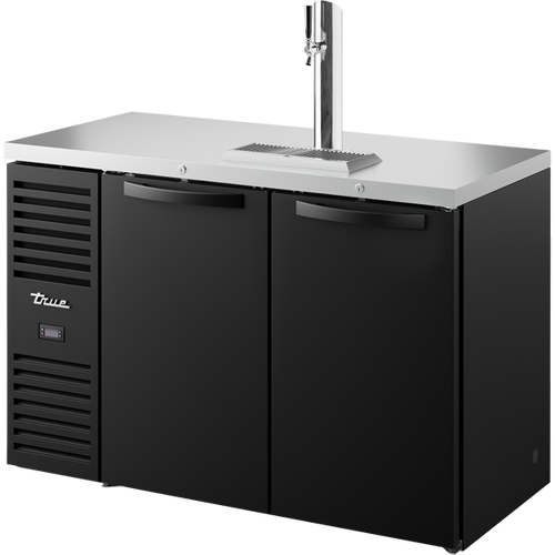 True TDR52-RISZ1-L-B-SS-1 Reach-In Single Zone Refrigerator with Left Side Refrigeration System. Black Exterior and Solid Swing Doors