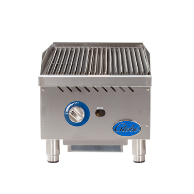 Globe GCB15G-RK 15" Gas Countertop Char Rock Charbroiler