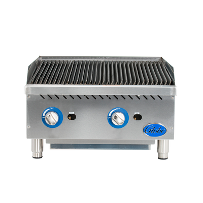 Globe GCB24G-RK Gas Countertop Char Rock 24" Charbroiler