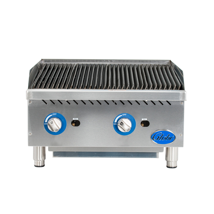 Globe GCB24G-RK Gas Countertop Char Rock 24" Charbroiler