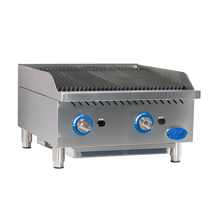 Globe GCB24G-RK Gas Countertop Char Rock 24" Charbroiler
