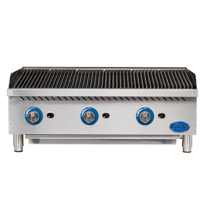 Globe GCB36G-CR Gas Countertop Cast Iron Radiant 36" Charbroiler