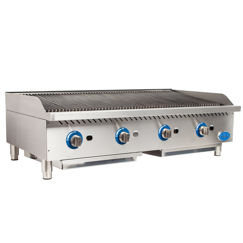 Globe GCB48G-RK Gas Countertop Char Rock 48" Charbroiler