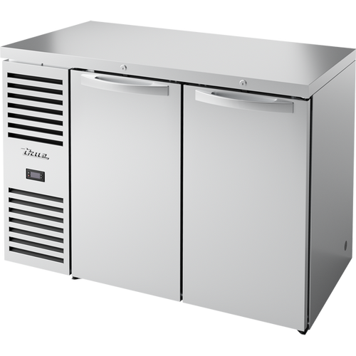 True TBR48-RISZ1-L-S-SS-1 Reach-In Single Zone Refrigerator with Left Side Refrigeration System. Stainless Exterior and Solid Swing Doors